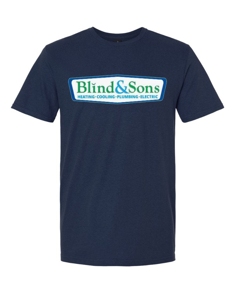 Blind & Sons Softstyle Tee in Navy (sample mockup)