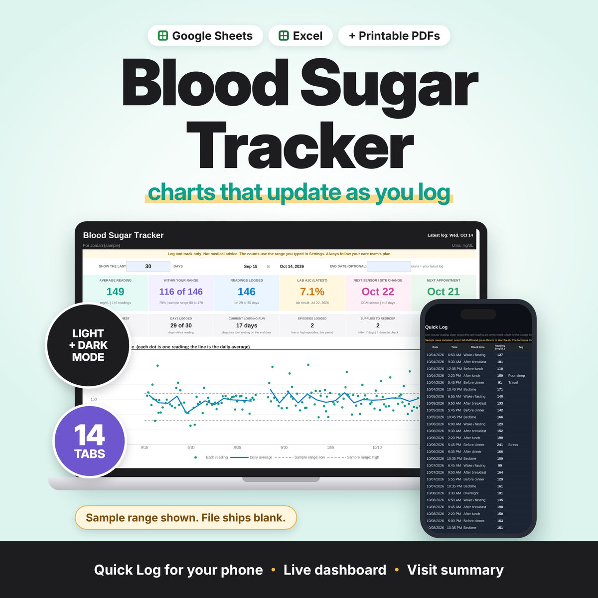 Blood Sugar Tracker (Digital Download) — photo 1