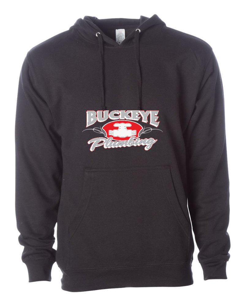 Buckeye Plumbing Independent Trading Hoodie in Black (sample mockup)