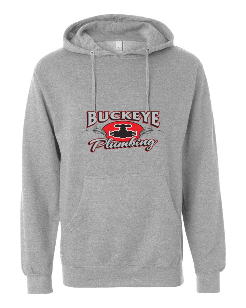 Buckeye Plumbing Independent Trading Hoodie in Grey Heather (sample mockup)
