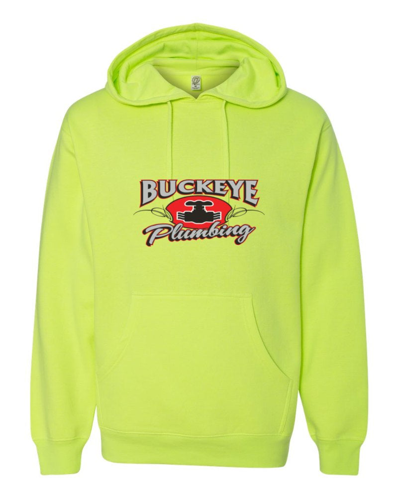 Buckeye Plumbing Independent Trading Hoodie in Safety Yellow (sample mockup)