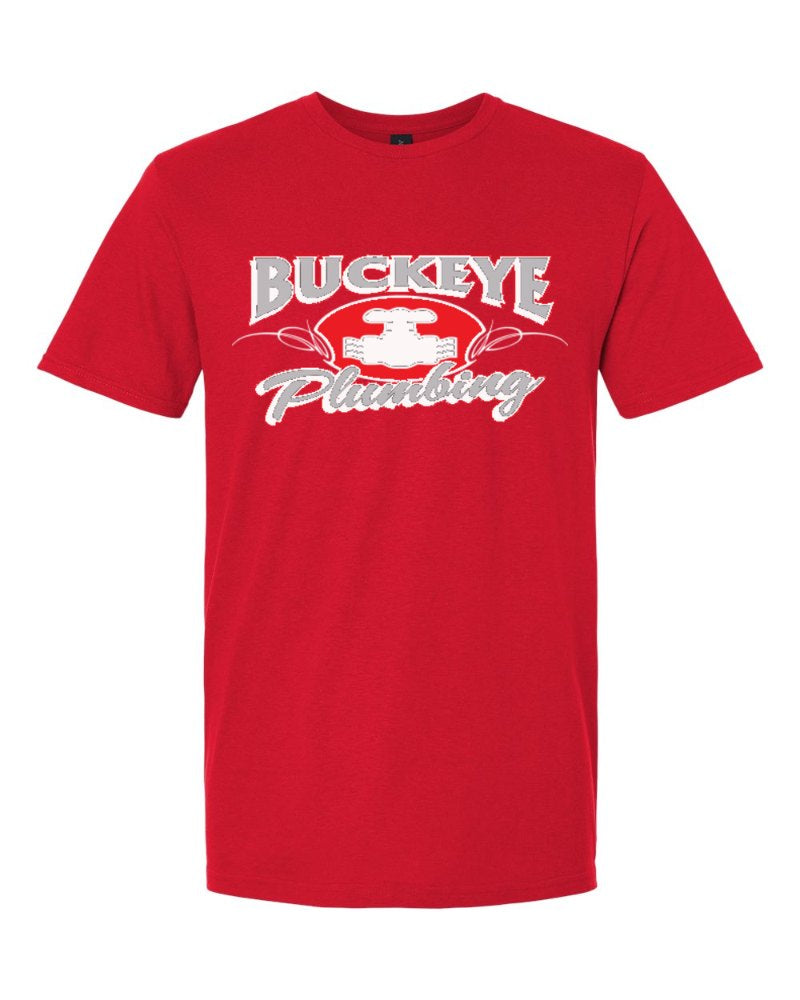 Buckeye Plumbing Softstyle Tee in Red (sample mockup)