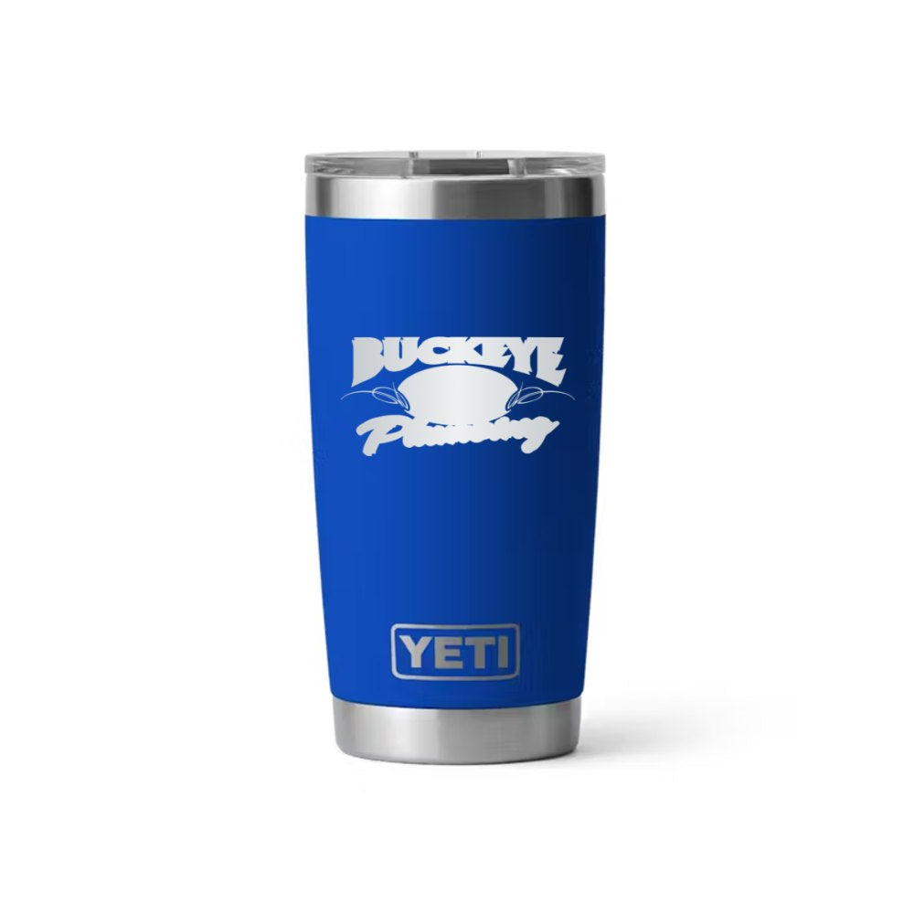 Buckeye Plumbing YETI 20 oz Rambler in Royal Blue (sample mockup)