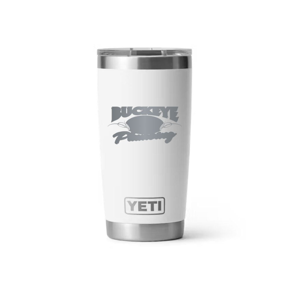 Buckeye Plumbing YETI 20 oz Rambler in White (sample mockup)