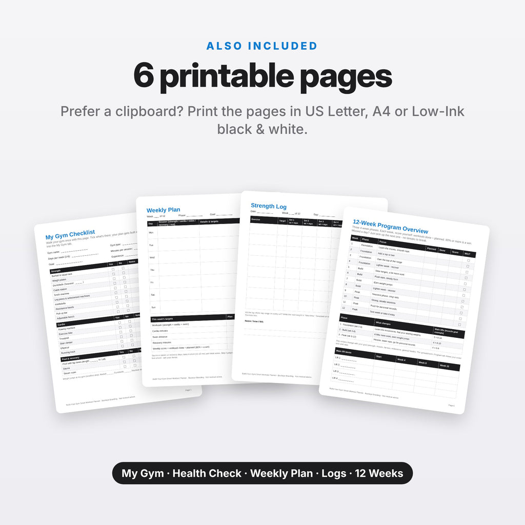 Build-Your-Gym Smart Workout Planner (Digital Download) — photo 9