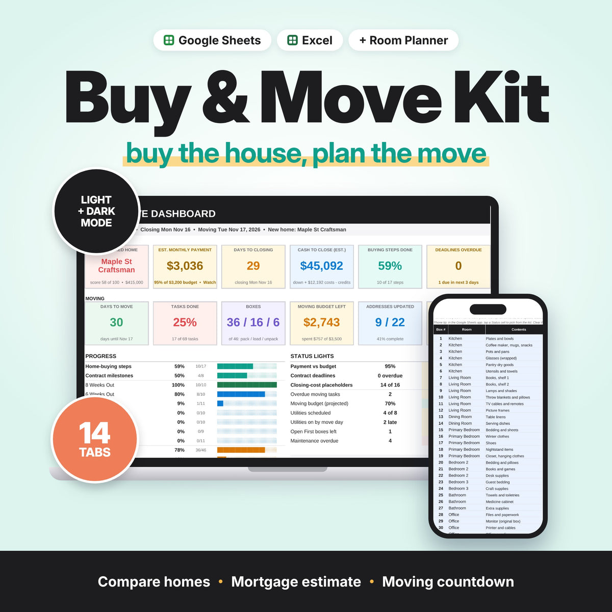 Buy & Move Kit: Home Buying + Moving Planner (Digital Download) — photo 1