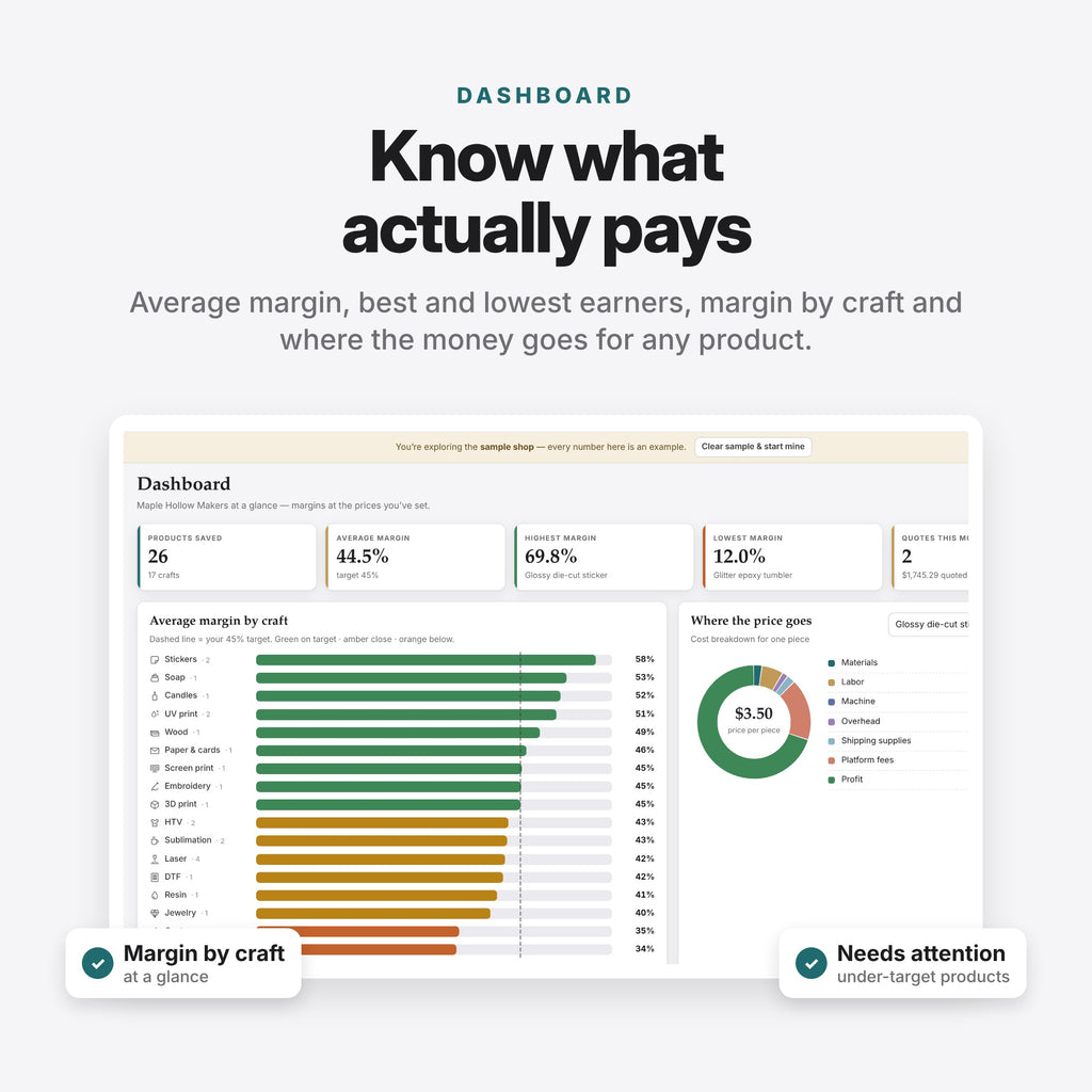 Craft Pricing Calculator App (Digital Download) — photo 7