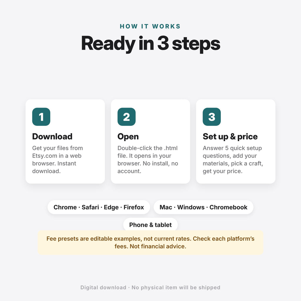 Craft Pricing Calculator App (Digital Download) — photo 10