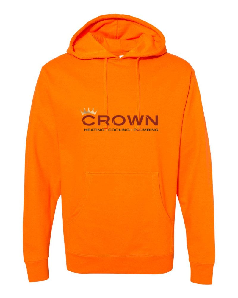 Crown Independent Trading Hoodie in Safety Orange (sample mockup)