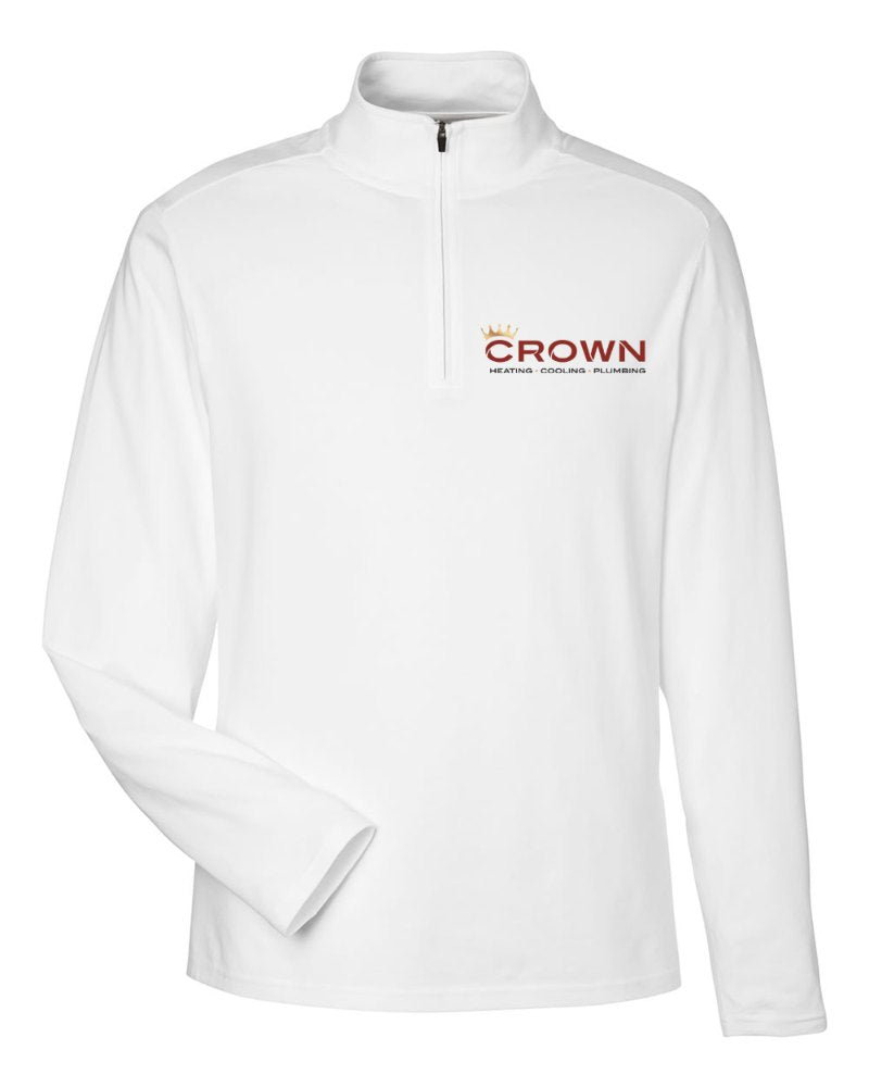 Crown Stretch Quarter-Zip in White (sample mockup)