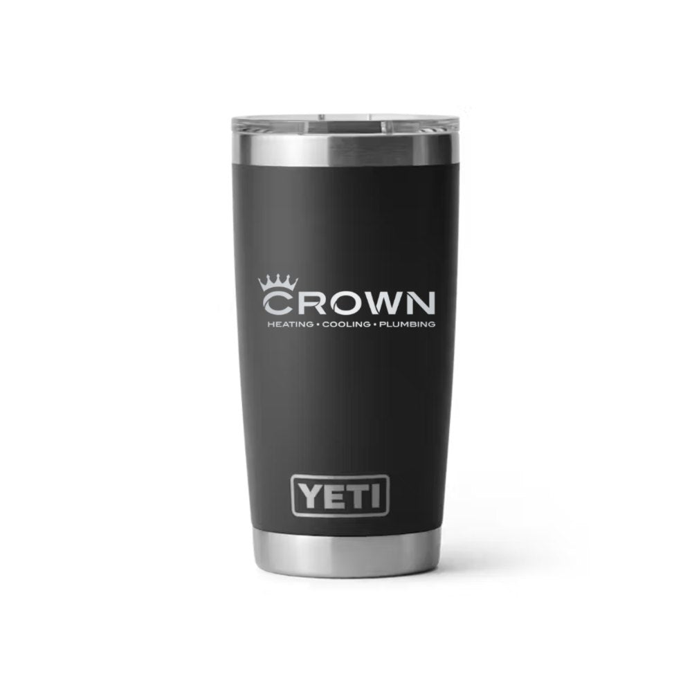 Crown YETI 20 oz Rambler in Black (sample mockup)