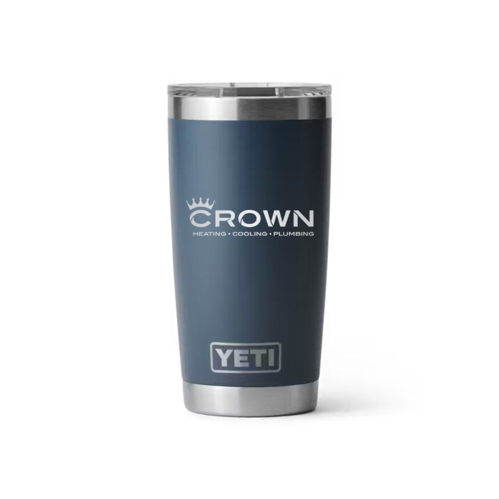Crown YETI 20 oz Rambler in Navy (sample mockup)