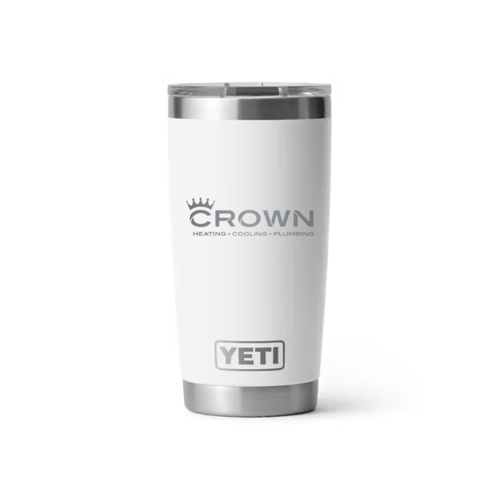 Crown YETI 20 oz Rambler in White (sample mockup)