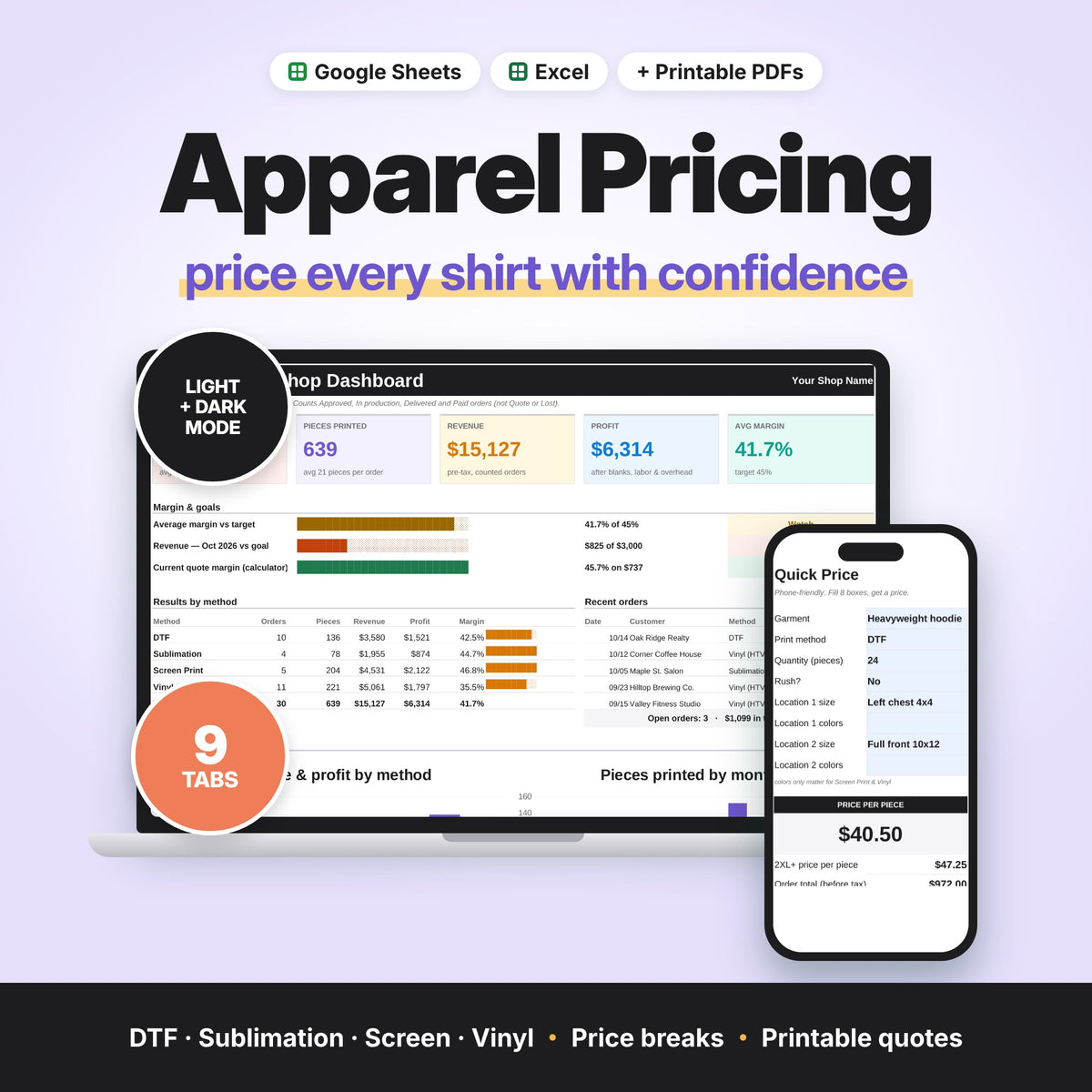 Custom Apparel Pricing Calculator (Digital Download) — photo 1