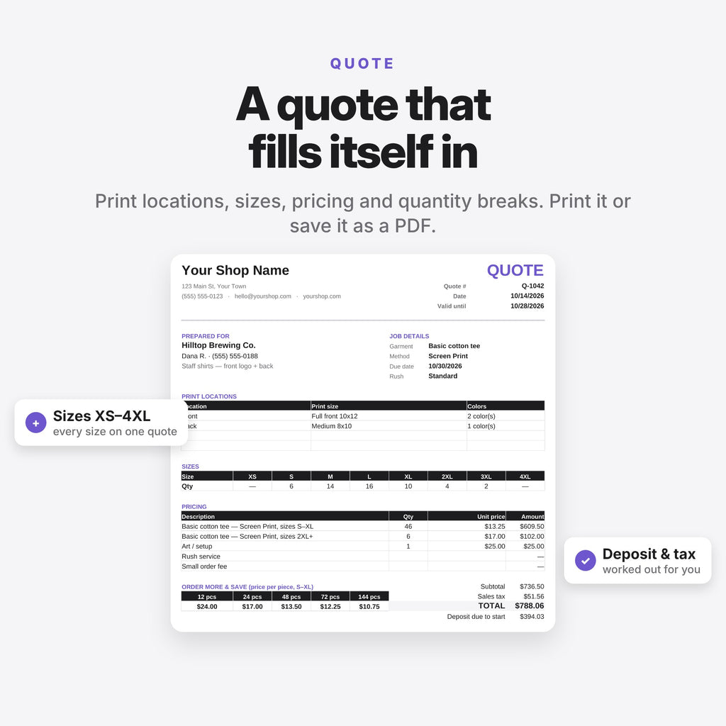 Custom Apparel Pricing Calculator (Digital Download) — photo 5