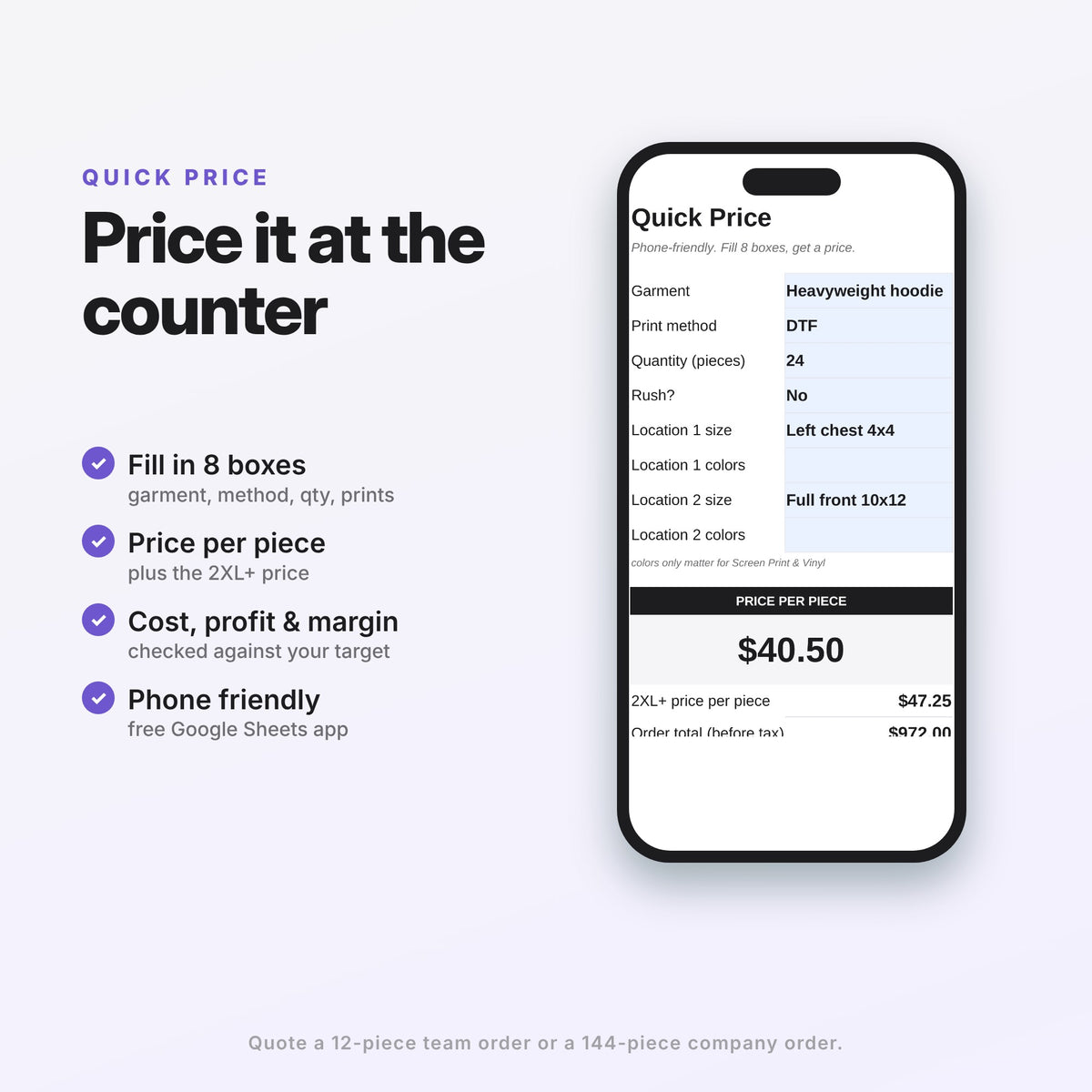 Custom Apparel Pricing Calculator (Digital Download) — photo 7