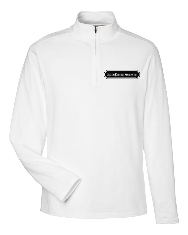 Custom Comfort Systems Stretch Quarter-Zip in White (sample mockup)