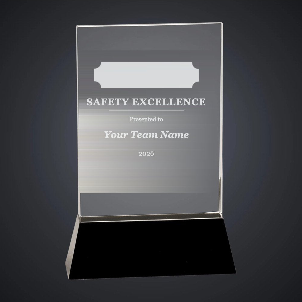Custom Comfort Systems Safety Excellence Crystal Award (sample mockup)