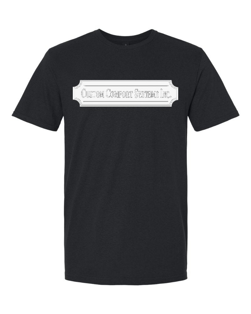 Custom Comfort Systems Softstyle Tee in Black (sample mockup)