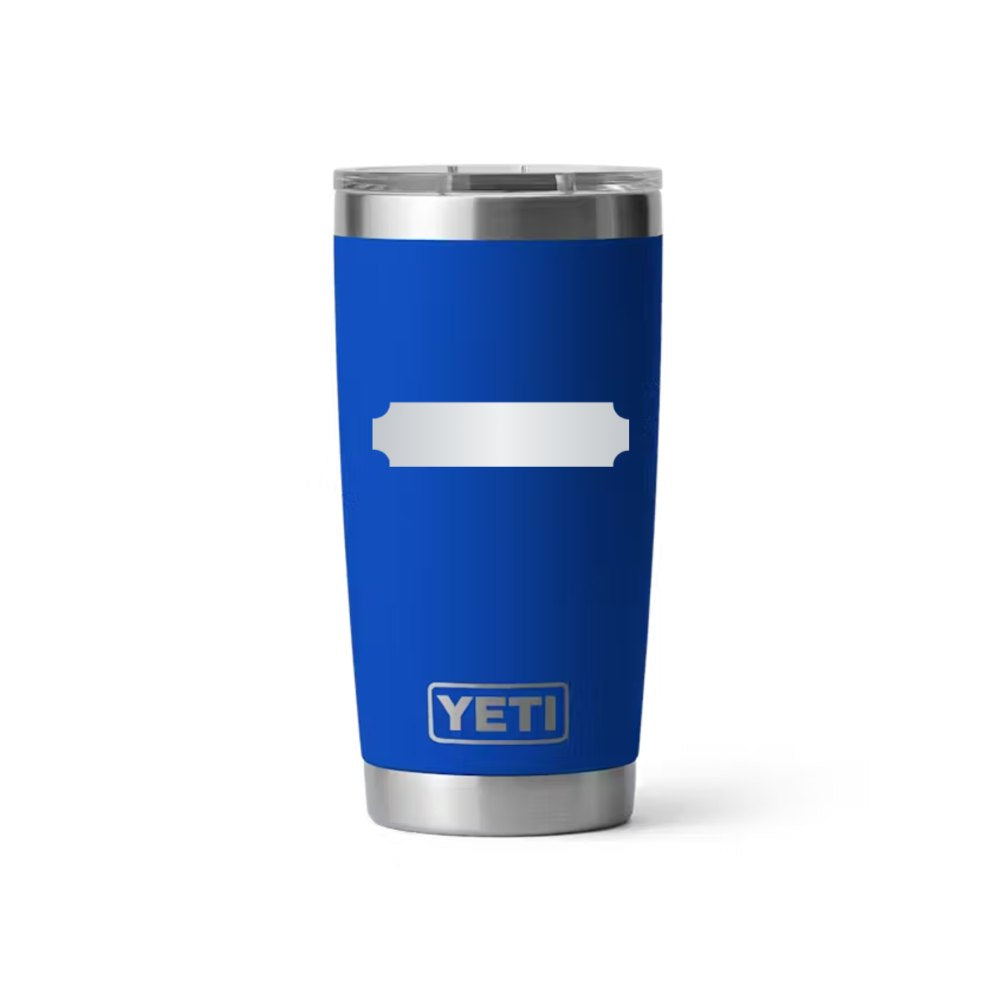 Custom Comfort Systems YETI 20 oz Rambler in Royal Blue (sample mockup)