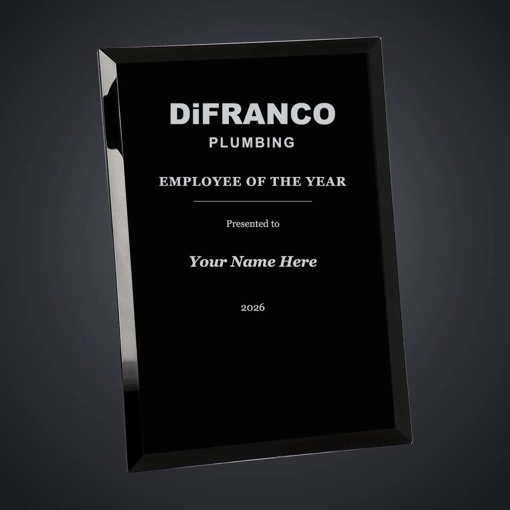 DiFranco Plumbing Employee of the Year Plaque (sample mockup)