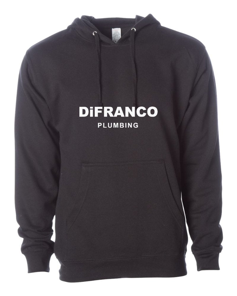 DiFranco Plumbing Independent Trading Hoodie in Black (sample mockup)