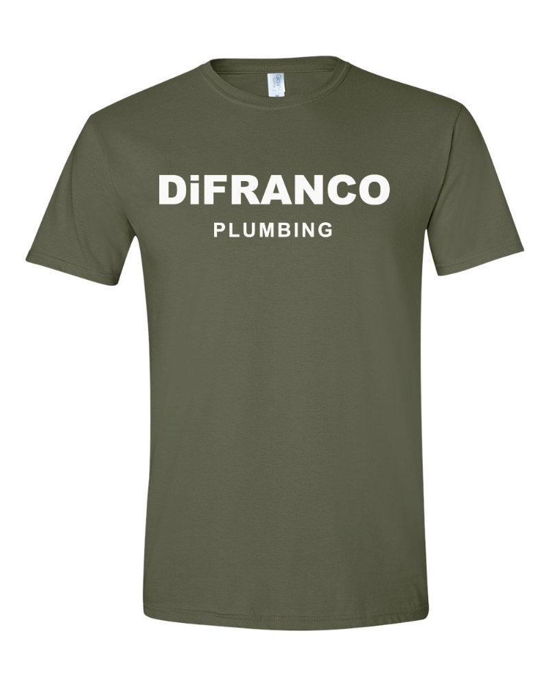 DiFranco Plumbing Softstyle Tee in Military Green (sample mockup)
