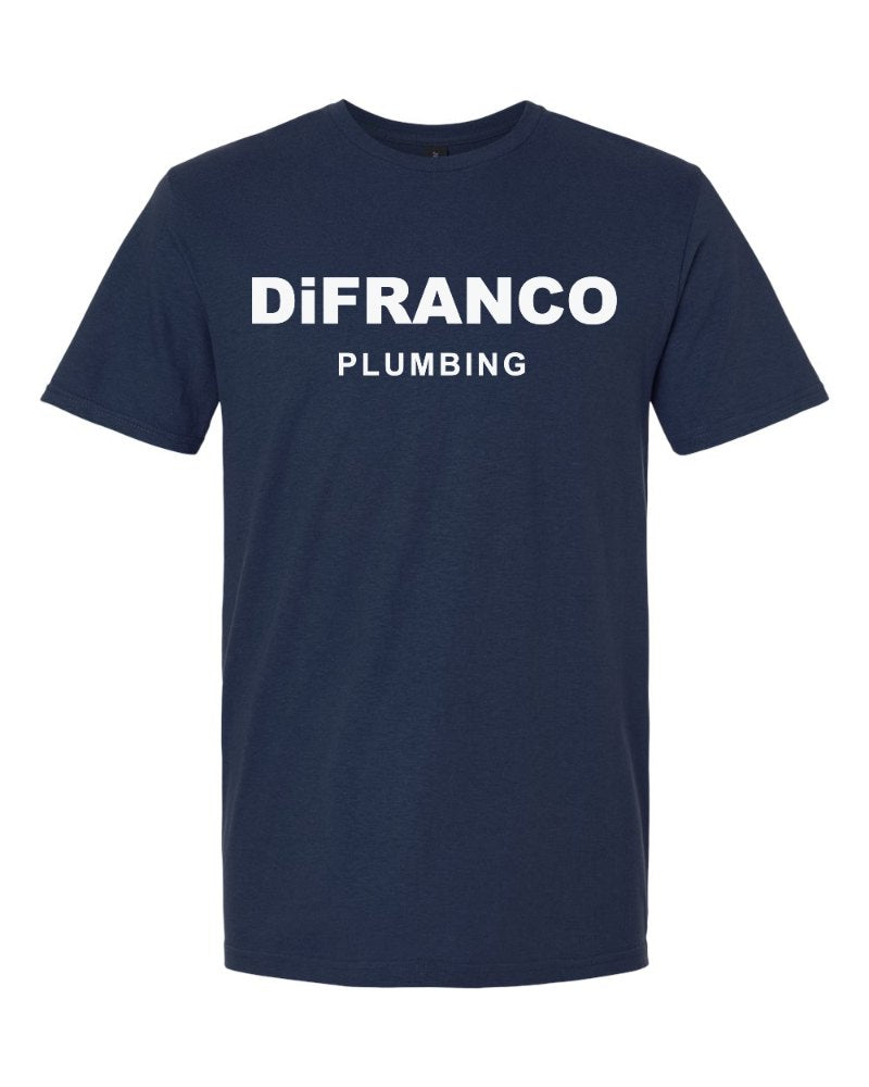 DiFranco Plumbing Softstyle Tee in Navy (sample mockup)