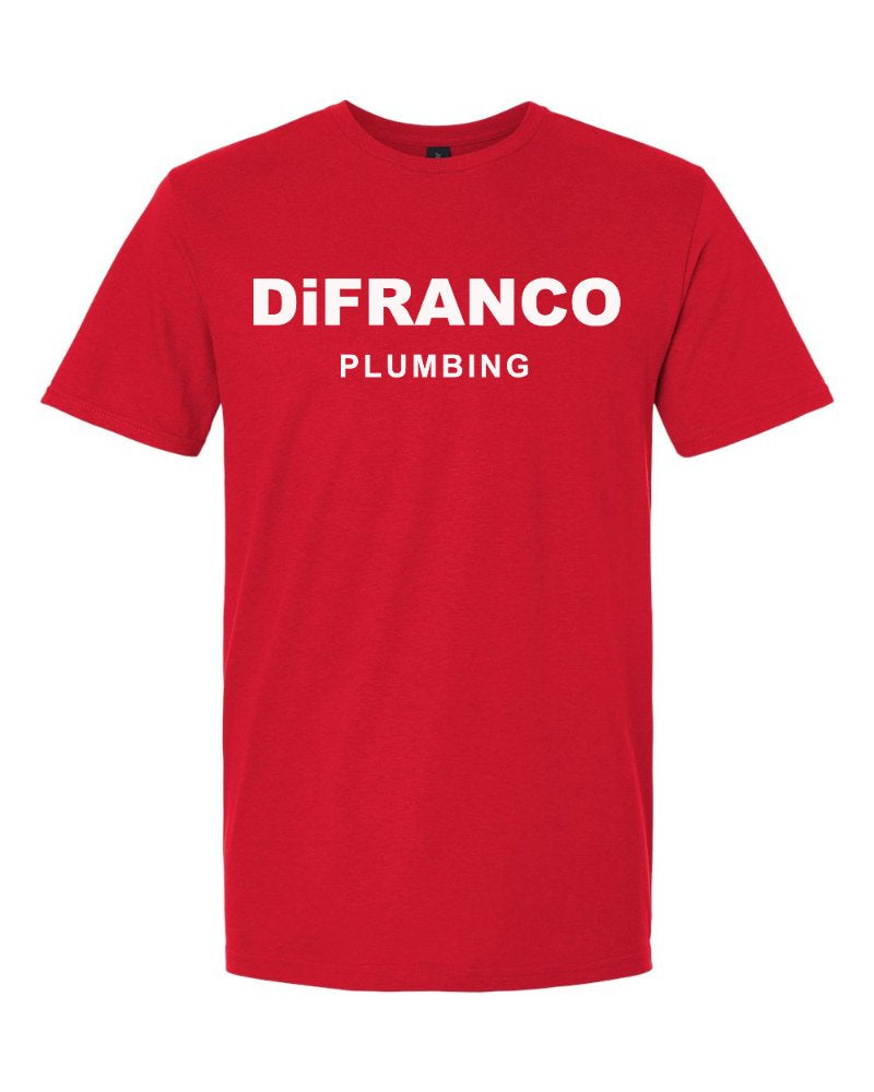 DiFranco Plumbing Softstyle Tee in Red (sample mockup)