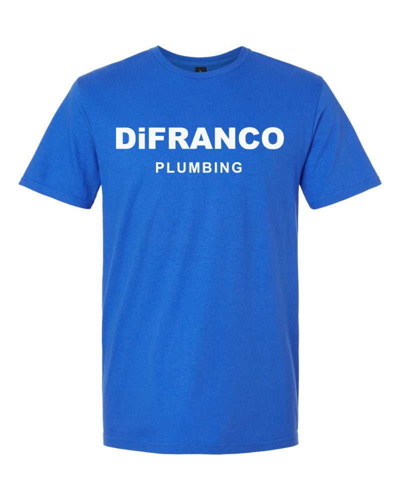 DiFranco Plumbing Softstyle Tee in Royal (sample mockup)