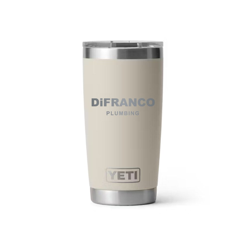 DiFranco Plumbing YETI 20 oz Rambler in Cape Taupe (sample mockup)