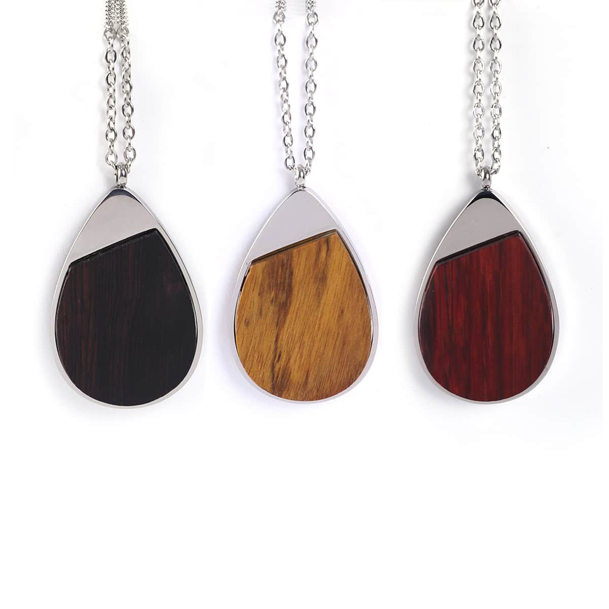 Engraved Wood Pendant Necklace, blank before personalization