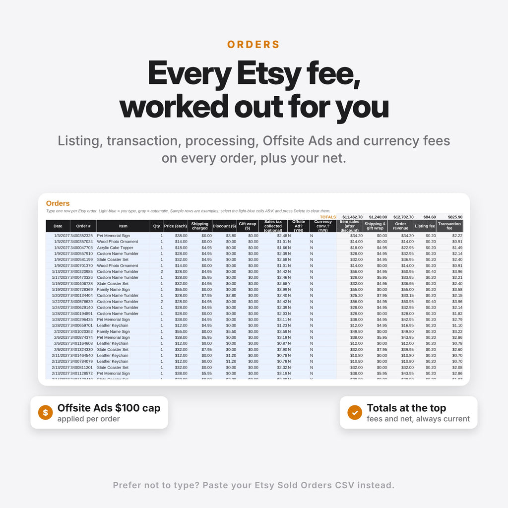 Etsy Seller Bookkeeping & Profit Tracker (Digital Download) — photo 4