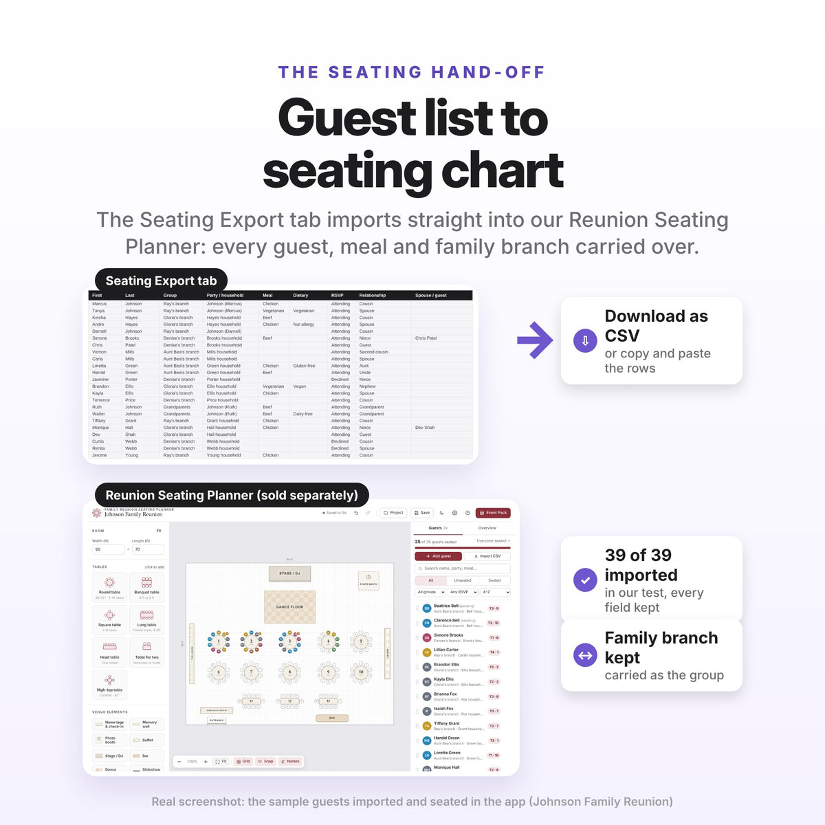 Family Reunion Planner Spreadsheet (Digital Download) — photo 6