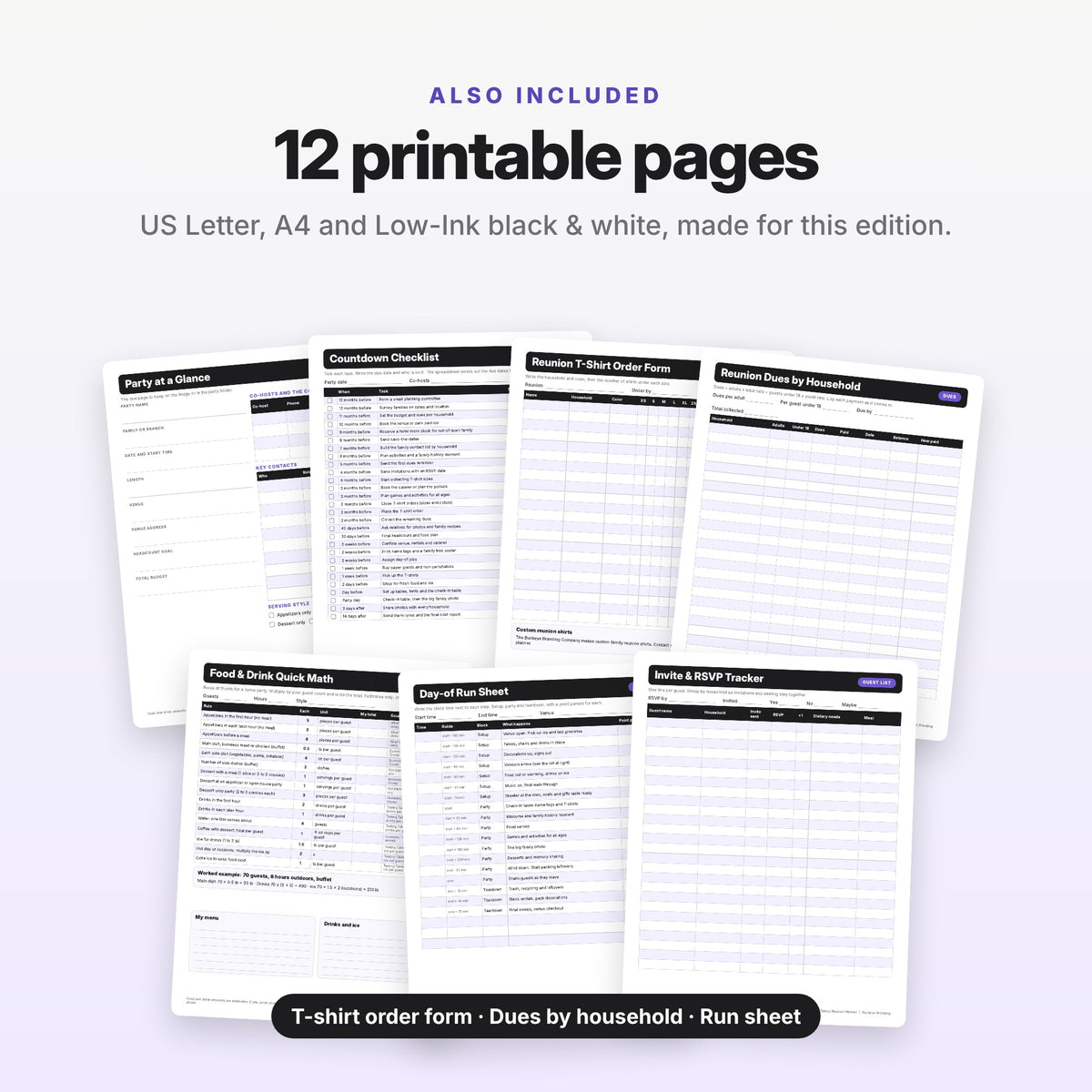 Family Reunion Planner Spreadsheet (Digital Download) — photo 8
