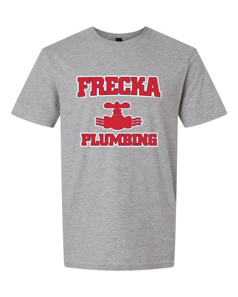 Frecka Plumbing Softstyle Tee in Sport Grey (sample mockup)