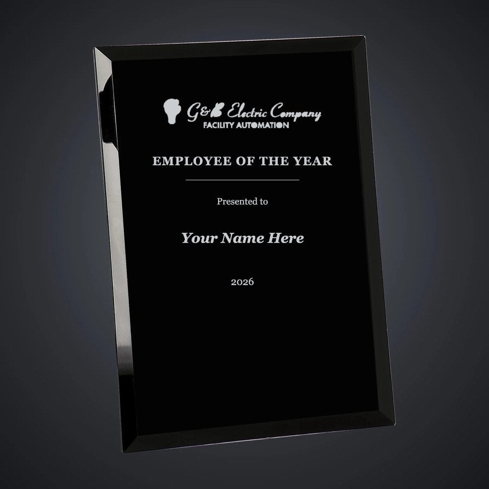G & B Electric Employee of the Year Plaque (sample mockup)