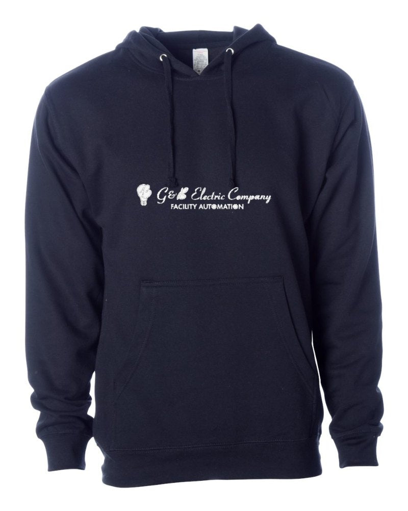 G & B Electric Independent Trading Hoodie in Classic Navy (sample mockup)