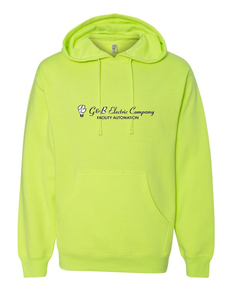 G & B Electric Independent Trading Hoodie in Safety Yellow (sample mockup)