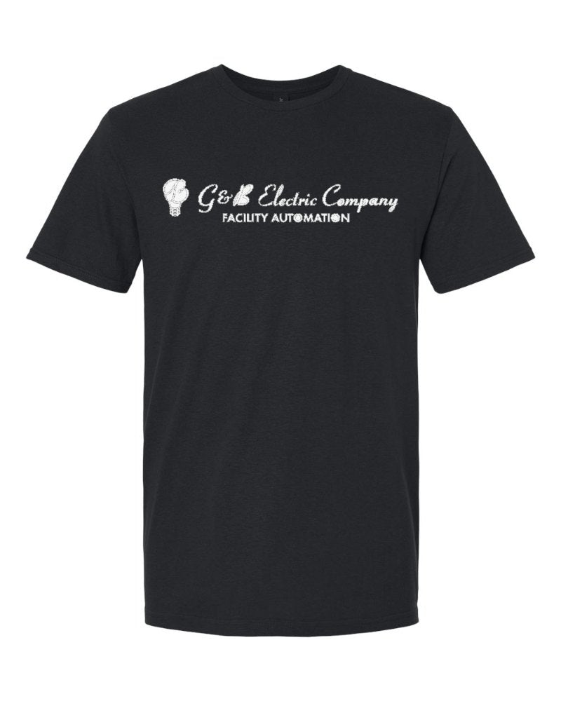 G & B Electric Softstyle Tee in Black (sample mockup)