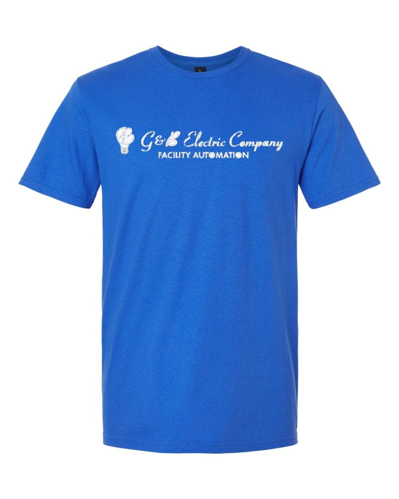 G & B Electric Softstyle Tee in Royal (sample mockup)