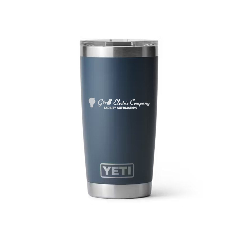 G & B Electric YETI 20 oz Rambler in Navy (sample mockup)