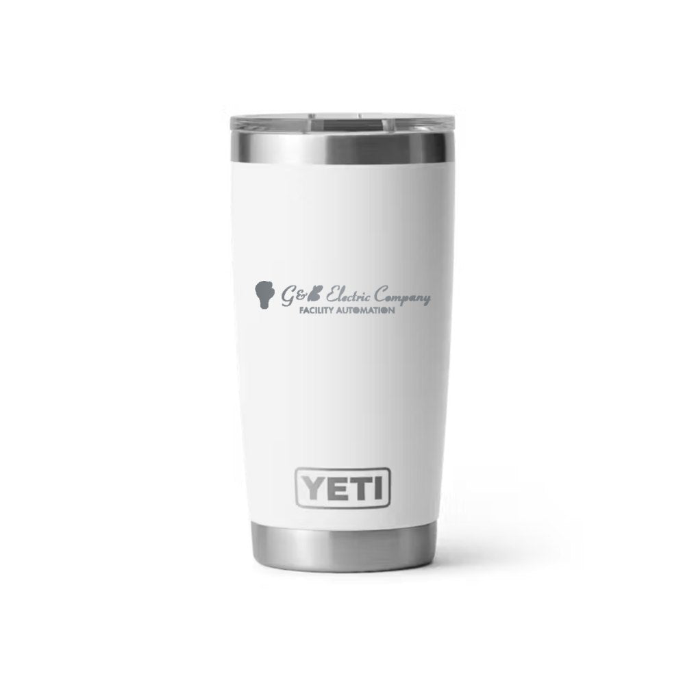 G & B Electric YETI 20 oz Rambler in White (sample mockup)
