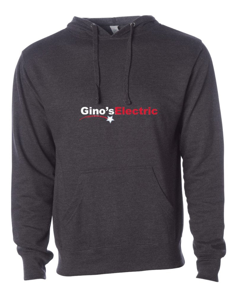 Gino's Electric Independent Trading Hoodie in Charcoal Heather (sample mockup)