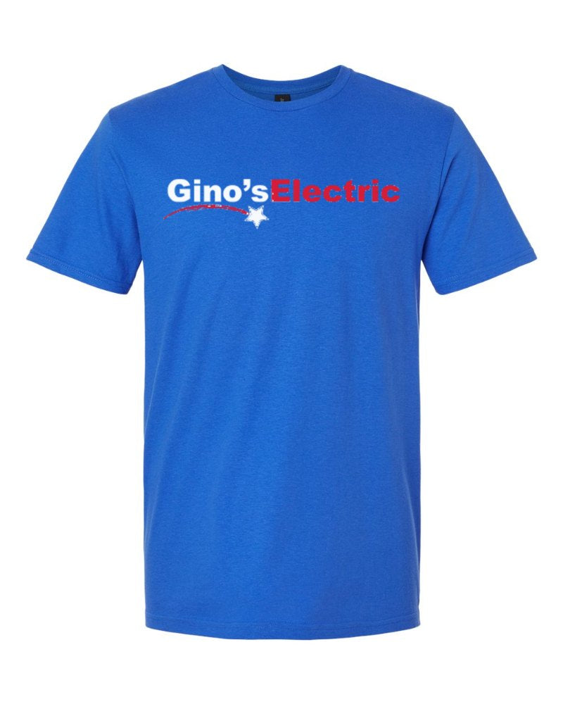 Gino's Electric Softstyle Tee in Royal (sample mockup)