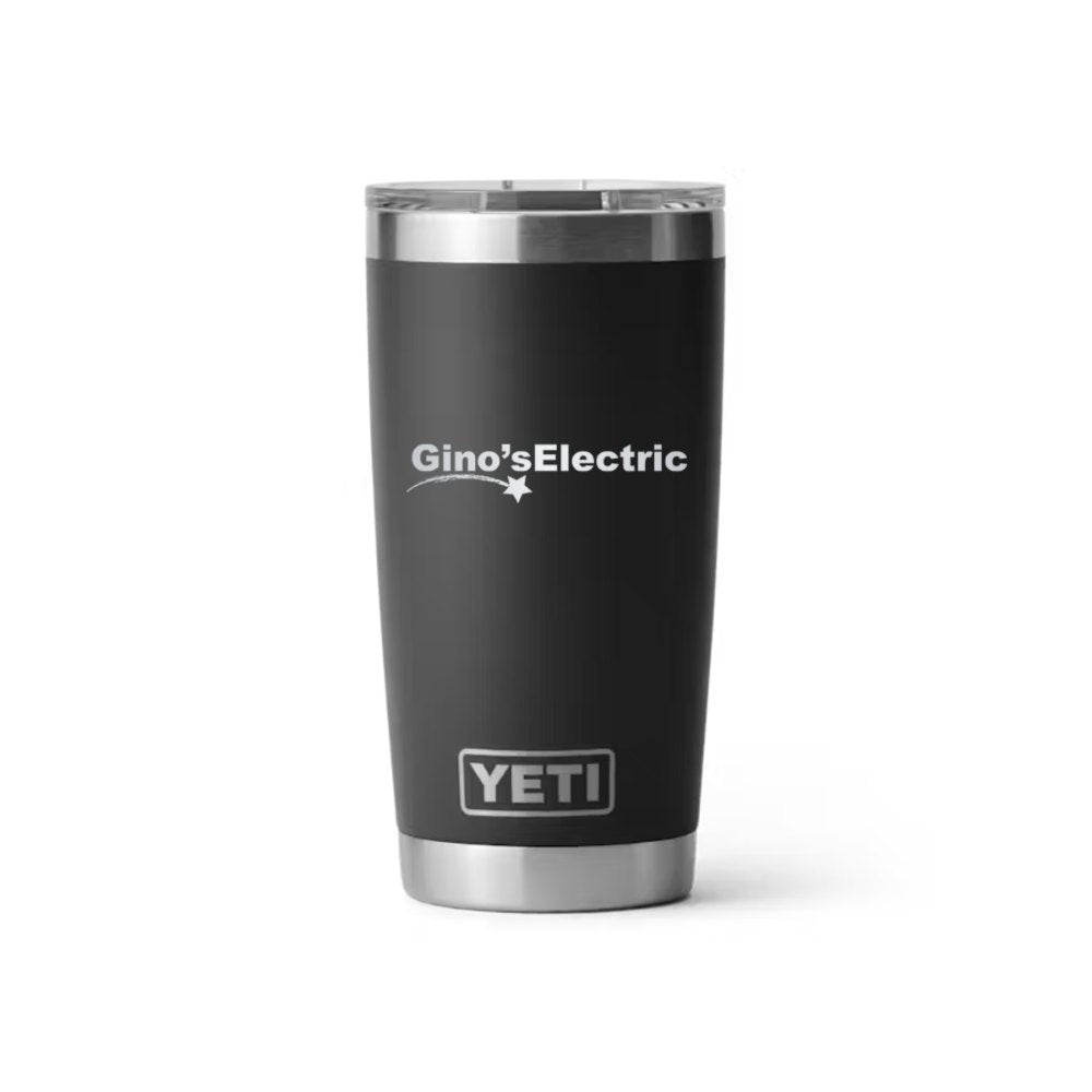Gino's Electric YETI 20 oz Rambler in Black (sample mockup)