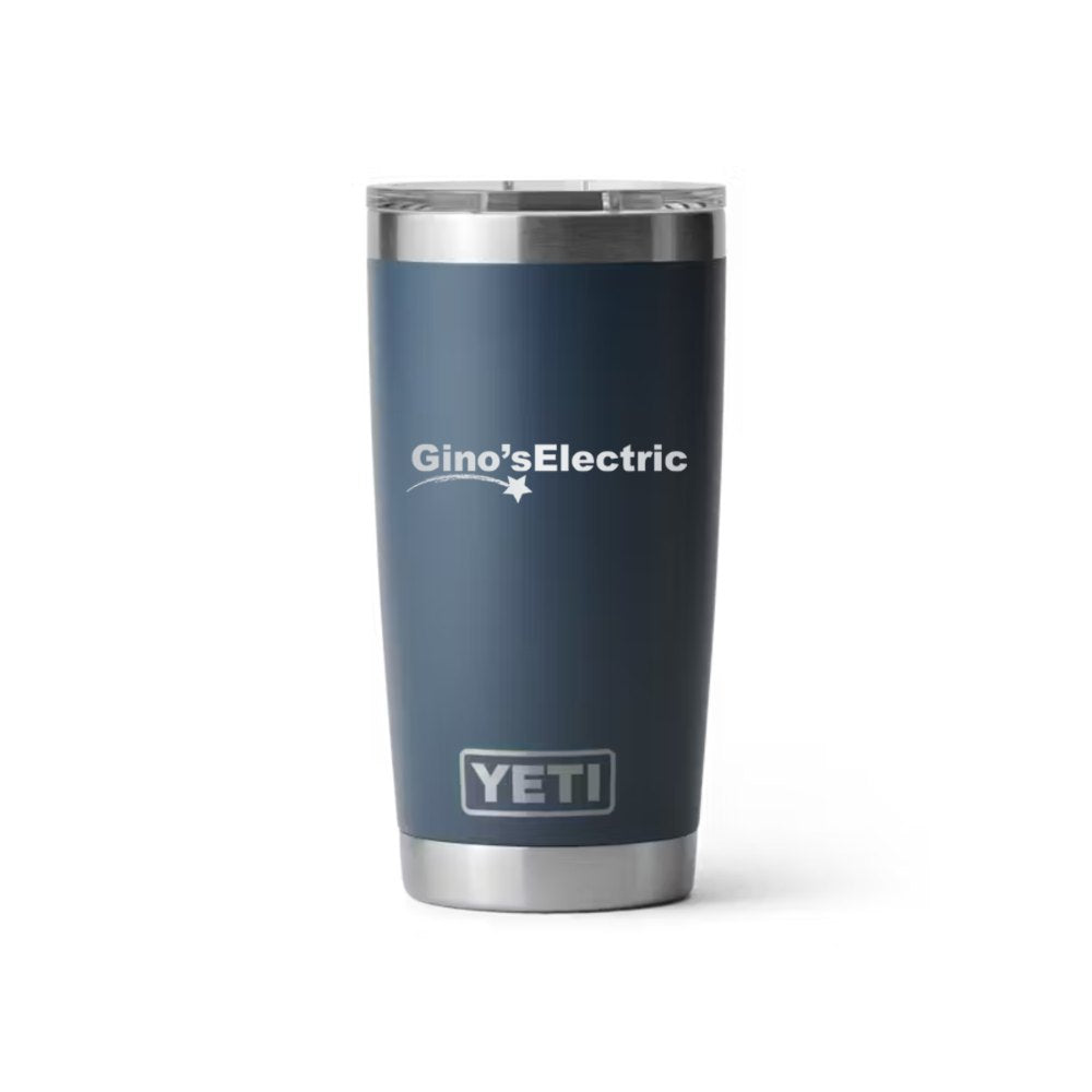 Gino's Electric YETI 20 oz Rambler in Navy (sample mockup)