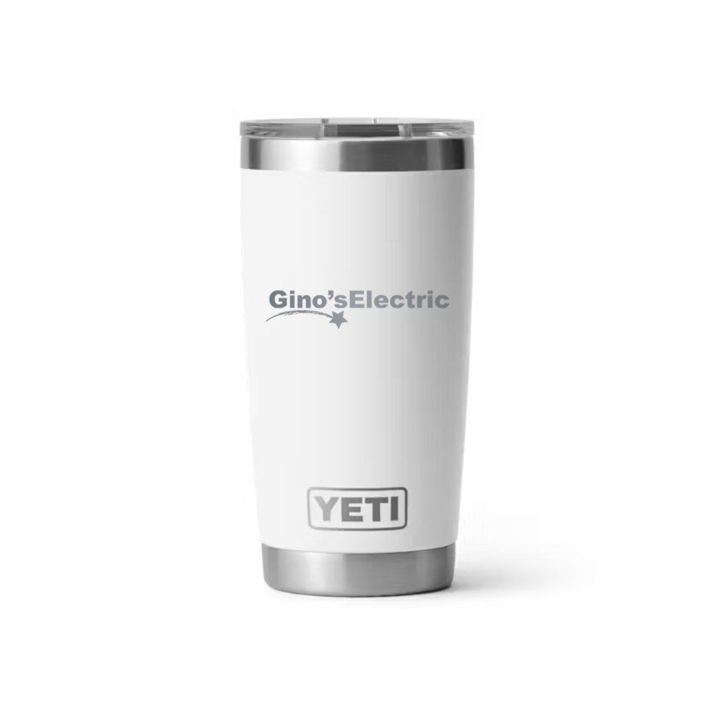 Gino's Electric YETI 20 oz Rambler in White (sample mockup)