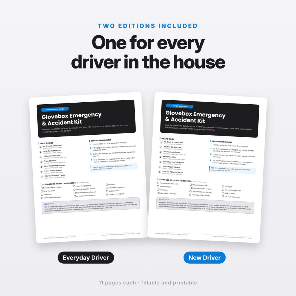 Glovebox Emergency & Accident Kit (Digital Download) — photo 2