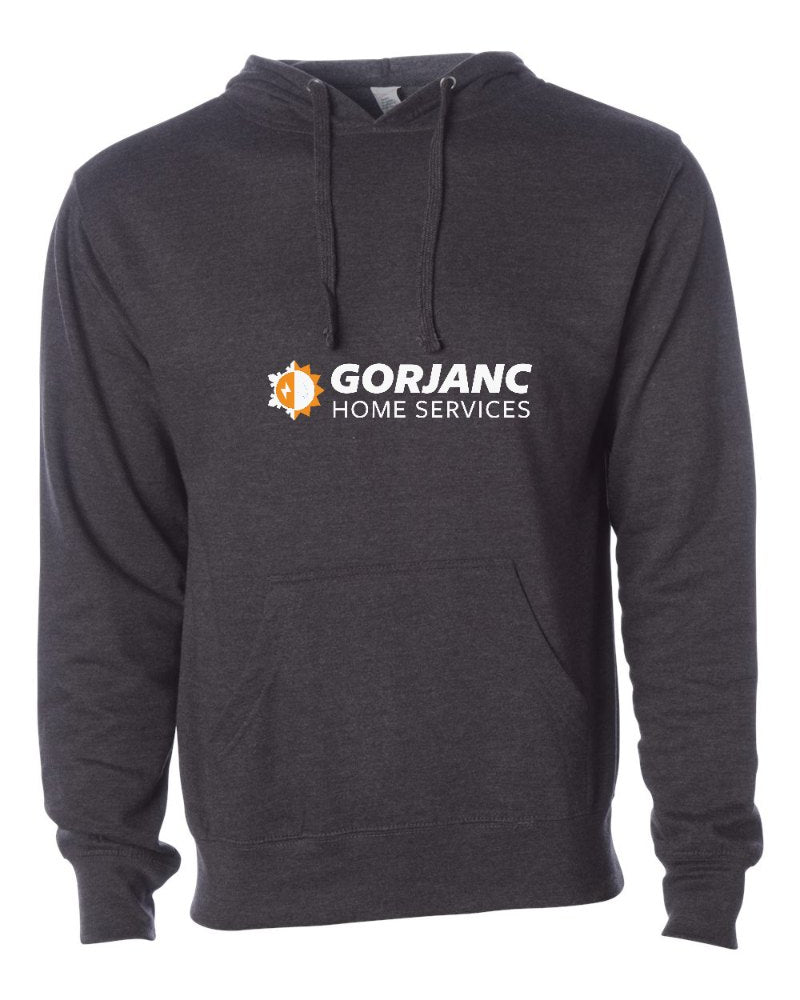 Gorjanc Independent Trading Hoodie in Charcoal Heather (sample mockup)